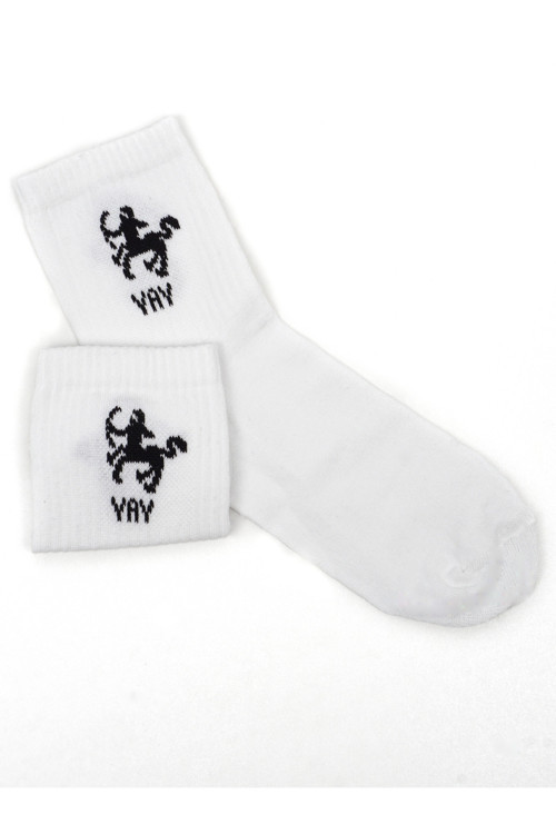 Yay Burcu Tenis Gym Fitness Çorap Unisex Beyaz Astroloji Burç Desenli