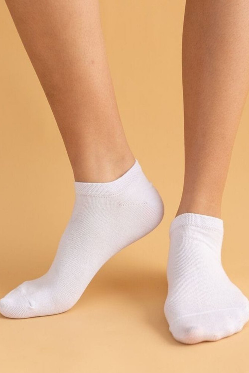 8 Çift Kadın Düz Beyaz Bilek Boy Patik Çorap Spor Ayakkabısı Çorabı
