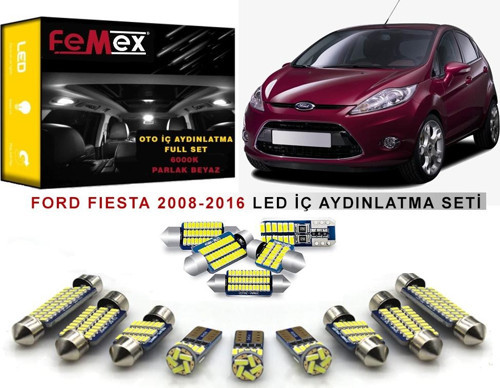 Ford Fiesta LED İç Aydınlatma Ampul Seti FEMEX Parlak Beyaz