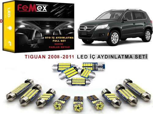 Volkswagen Tiguan 2008-2011 LED İç Aydınlatma Ampul Seti FEMEX Parlak Beyaz