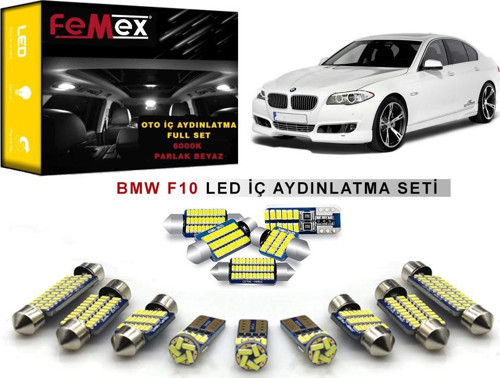BMW F10 5 Serisi LED İç Aydınlatma Ampul Seti FEMEX Parlak Beyaz