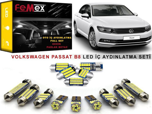 Volkswagen Passat B8 LED İç Aydınlatma Ampul Seti FEMEX Parlak Beyaz