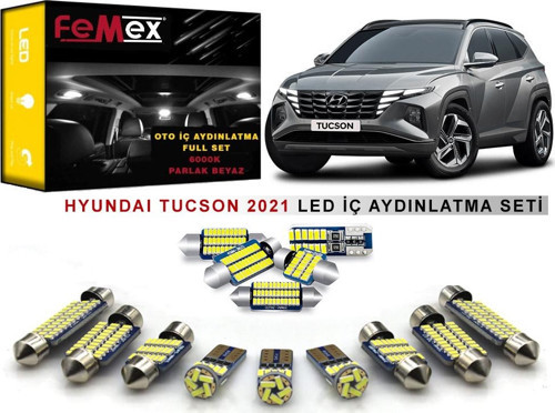 Hyundai Tucson 2021 Sonrası LED İç Aydınlatma Ampul Seti FEMEX Parlak Beyaz