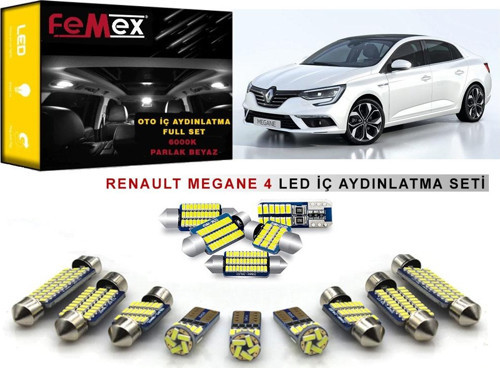 Renault Megane 4 LED İç Aydınlatma Ampul Seti FEMEX Parlak Beyaz