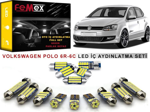 Volkswagen Polo 6R-6C LED İç Aydınlatma Ampul Seti FEMEX Parlak Beyaz