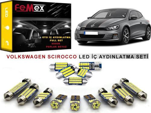 Volkswagen Scirocco LED İç Aydınlatma Ampul Seti FEMEX Parlak Beyaz