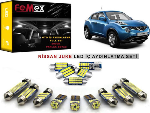 Nissan Juke LED İç Aydınlatma Ampul Seti FEMEX Parlak Beyaz