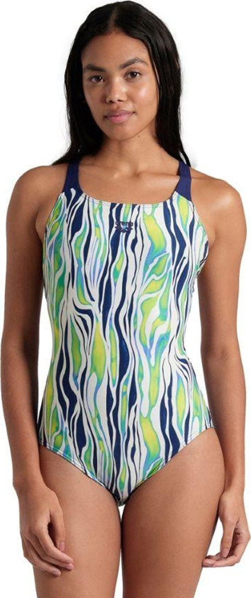 Womens Zebra Stripes Swim Pro Back Swimsuit Kadın Yüzücü Mayosu 007217157
