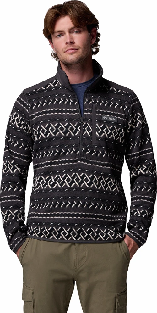 Sweater Weather™ Printed Half Zip II Siyah Erkek Outdoor Polar AO5809