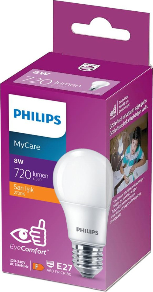 Mycare 8 Watt E27 Duylu 2700K Sarı Işık Led Ampul