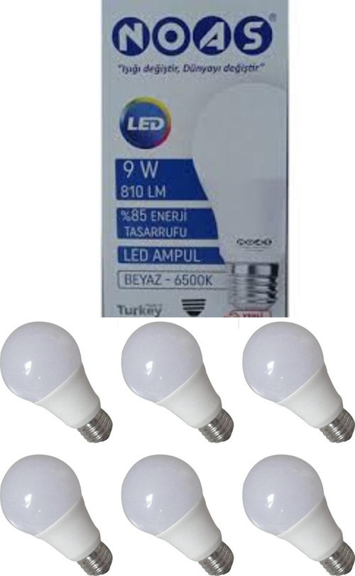 6 Parça Enerji Tasarruflu 9W Ampul