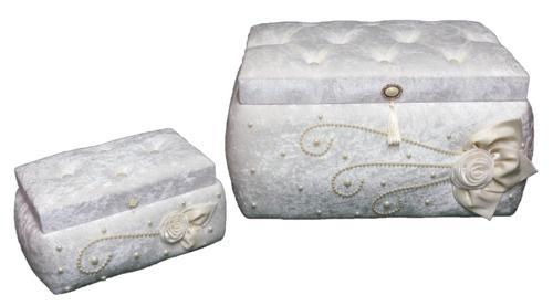 Özel Tasarım 2'li Kadife Çeyiz Sandık Seti - 12