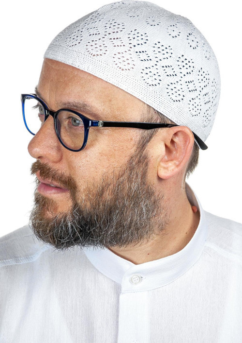 Mercan Namaz Takkesi Beyaz 12 Adet