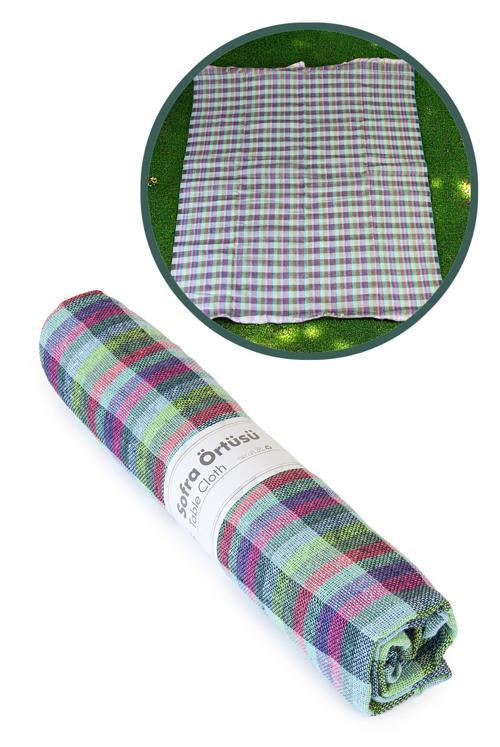 Kare Desen Piknik, Masa ve Sofra Örtüsü 140x140 cm - Açık Yeşil