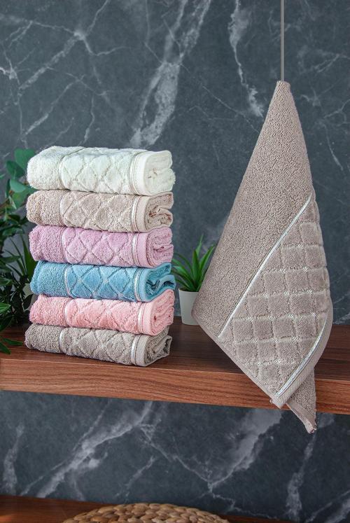 Jakarlı %100 Pamuklu 6'lı Lüks Kutulu Çeyizlik Mutfak Havlusu 30X50 - 00743