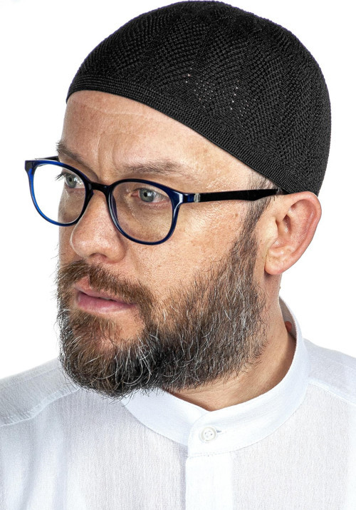 Safir İnce Örme Dantel Namaz Takkesi Beyaz 1 Adet