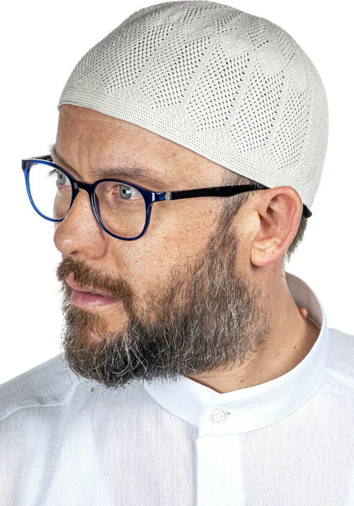 Safir İnce Örme Dantel Namaz Takkesi Taş 1 Adet