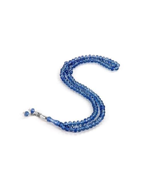 Kristal Görünümlü 99' lu Tesbih Mevlüt Hac Umre Hediyelik 10 adet Gece Mavisi