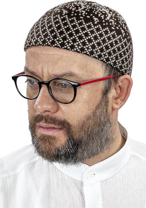 Kışlık Orlon Takke Karyağdı Desenli - Kahverengi