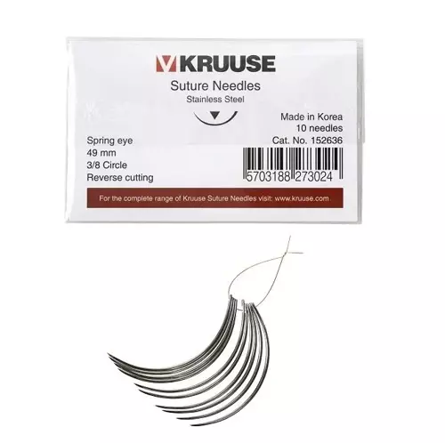 Sütür İğnesi Spring Eye 3/8 Keskin 49 mm 10/pk