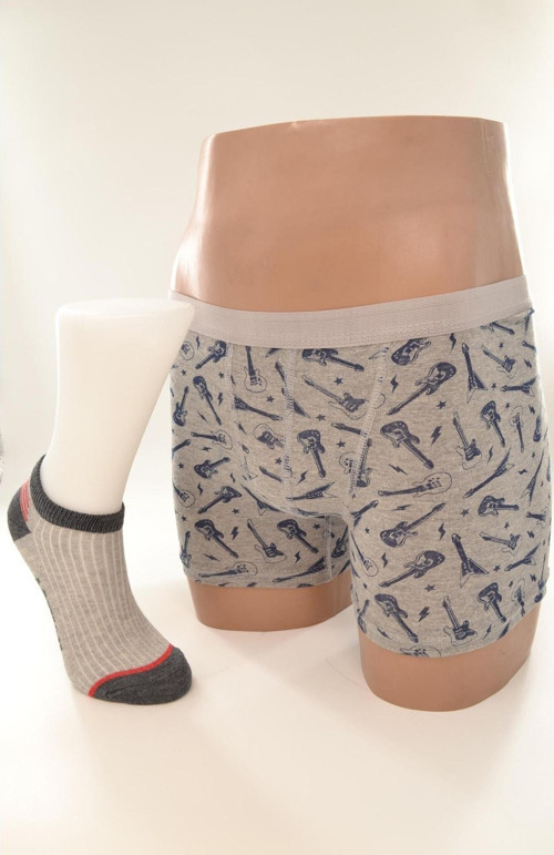 Erkek Çocuk Penye Boxer Pamuk Çorap Kombin Takım