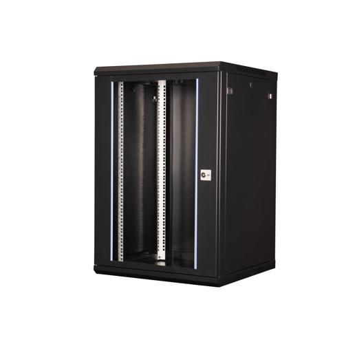 - 18U 19" Duvar Tipi Rack Kabinet – Genişlik: 600 mm | Derinlik: 600 mm – Siyah