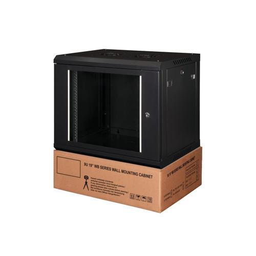 - 9U 19" Duvar Tipi Rack Kabinet – Genişlik: 600 mm | Derinlik: 450 mm – Siyah (Demonte)