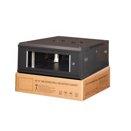 - 4U 19" Duvar Tipi Rack Kabinet – Genişlik: 600 mm | Derinlik: 600 mm – Siyah (Demonte)