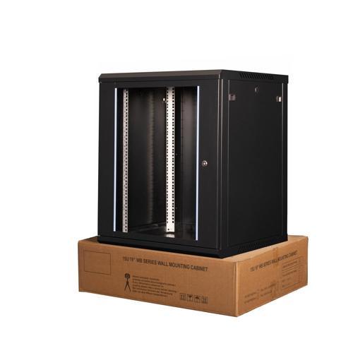 - 15U 19" Duvar Tipi Rack Kabinet – Genişlik: 600 mm | Derinlik: 600 mm – Siyah (Demonte)