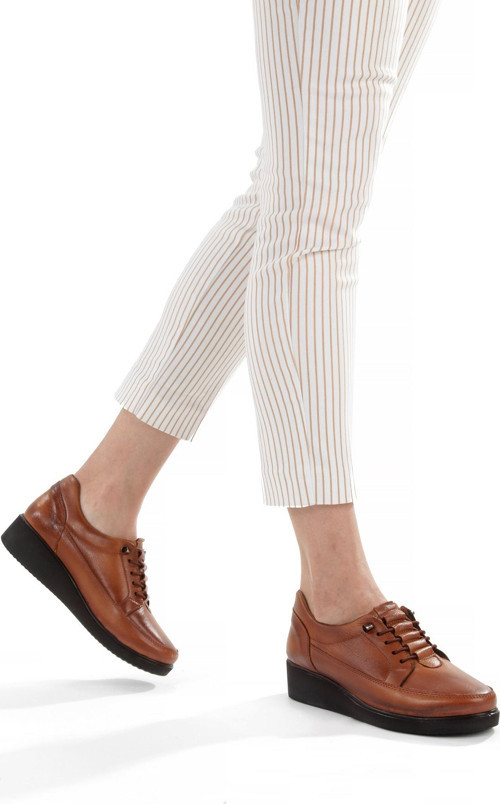 Artı-Artı001-7475-0050 Hakiki Deri Günlük Ortopedik Kadın Taba Ayakkabı