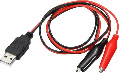 Pm-28657 Usb Erkek Küçük Krokodil Uçlu 5V 2A Test Kablosu 60 CM Akü Maşası Usb Kablo