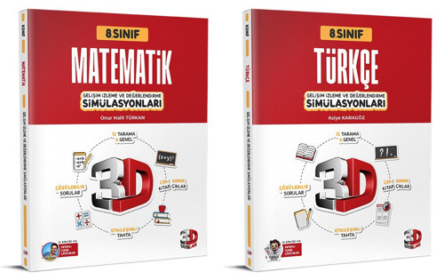 3D 2025 8. Sınıf Lgs Matematik + Türkçe Similasyon Deneme Seti 2 Kitap