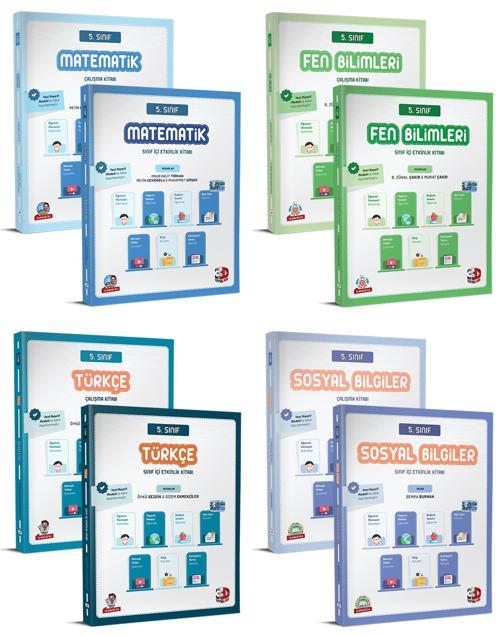 3D 2026 5. Sınıf Matematik + Türkçe + Fen + Sosyal Etkinlik + Çalışma Kitabı Seti 8 Kitap