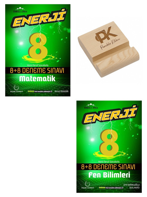 Palme LGS 8. Sınıf Enerji Matematik ve Fen Bilimleri 8+8 Deneme Sınavı + Telefon Standı