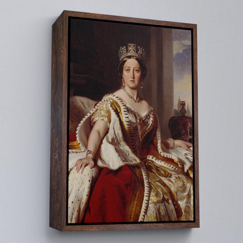 Çerçeveli Franz Xaver Winterhalter - Kraliçe Victoria Tablosu - Queen Victoria-8038