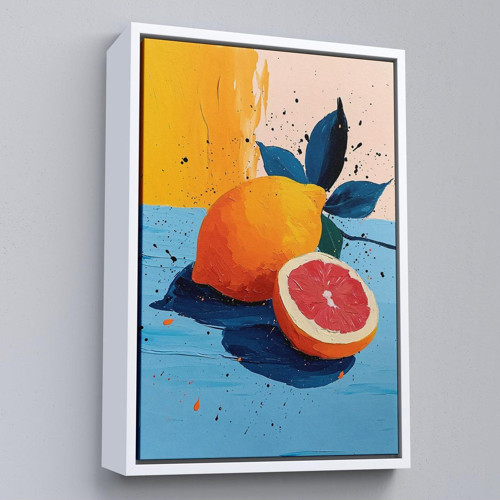 Çerçeveli Masa Üstündeki Limon Tablo-7616