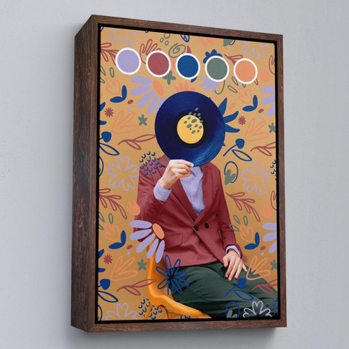 Çerçeveli Sansalyede Oturan Adam Pop Art Tablo-7978