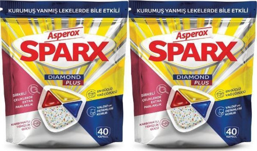 Sparx Diamond Plus Bulaşık Makinesi Kapsülü 40'lı- 2 paket