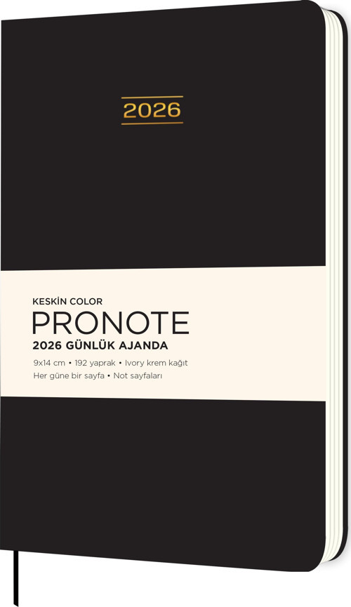 Keskin 2026-9*14 Pronote Günlük Ajanda - Siyah