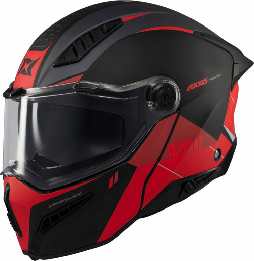Ghostfighter SV Maniac B5 Black Red Motosiklet Çene Açılır Kask