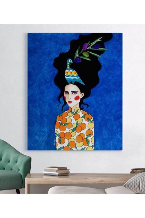 Hülya Özdemir-soyut Renkli Kız Kanvas Tablo