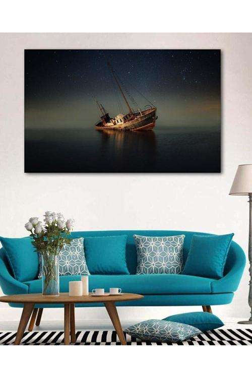 Gemi Resimli Duvar Dekorasyon Kanvas