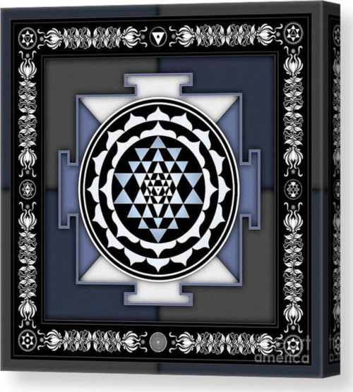 Sri Yantra Yaşam Çiçeği Temalı Kanvas Tablo Bolluk Bereket Şans Doğurganlık