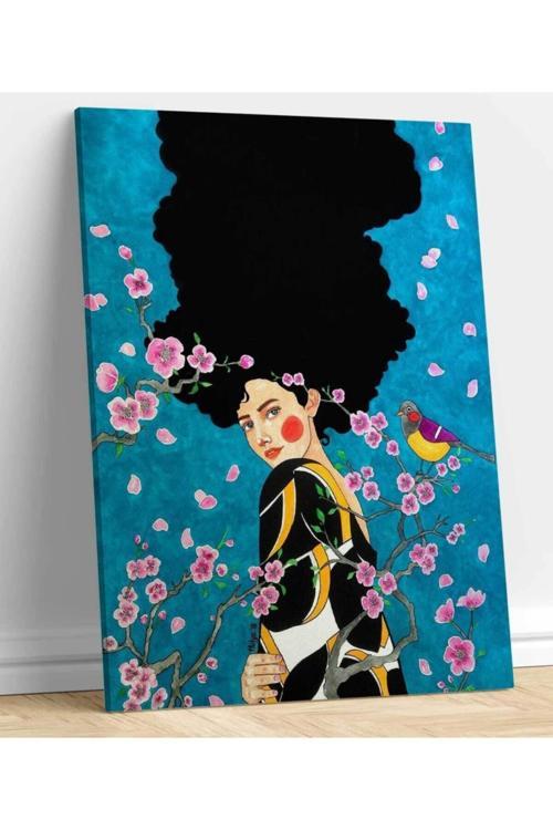 Hülya Özdemir-soyut Renkli Kız Kanvas Tablo