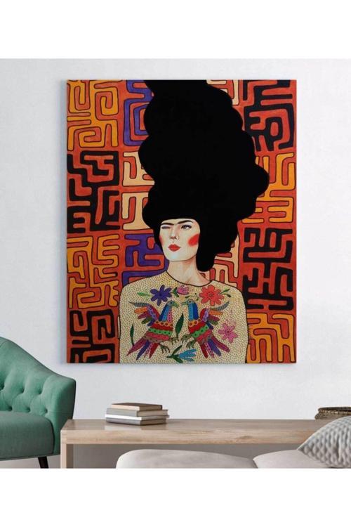 Hülya Özdemir-soyut Renkli Kız Kanvas Tablo