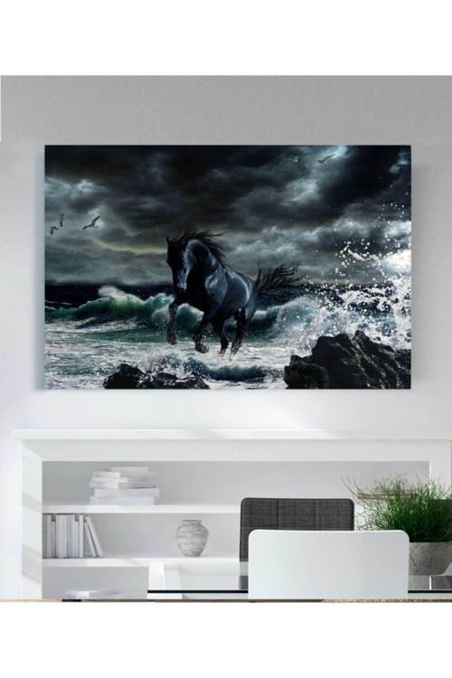 At Resimli Kanvas Tablo