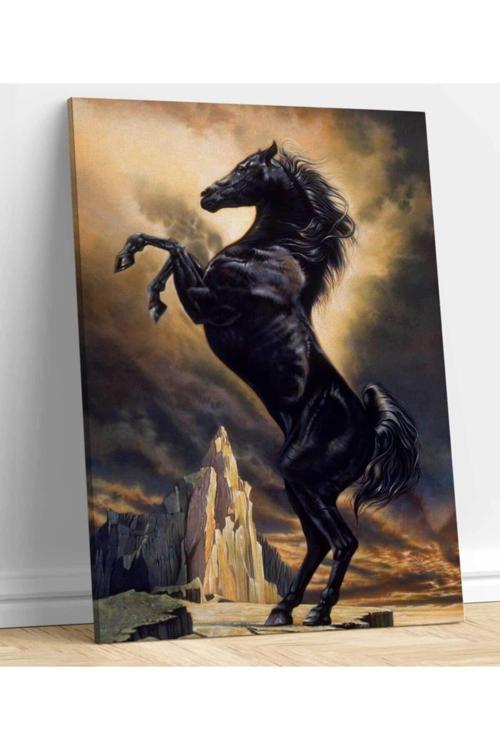 At Resimli Kanvas Tablo