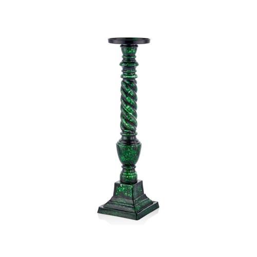 HELIX LARGE GREEN GLASS CANDLE HOLDER 15X15X54 CM