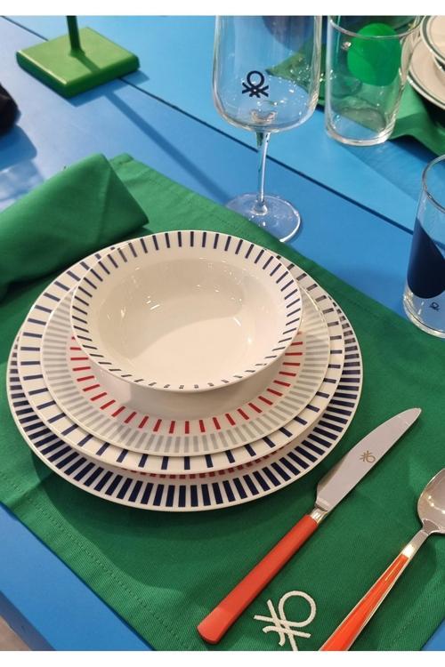 24 PRÇ PORSELEN YEMEK TK. KARIŞIK ÇİZGİLİ