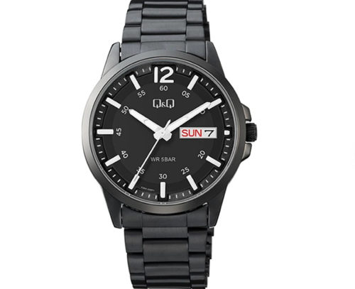 Qq A36A-006PY Suya Dayanıklı Siyah Erkek Kol Saati-QQ109